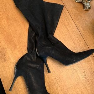 Donald Pliner Stretch tall Boot Black Sparkle